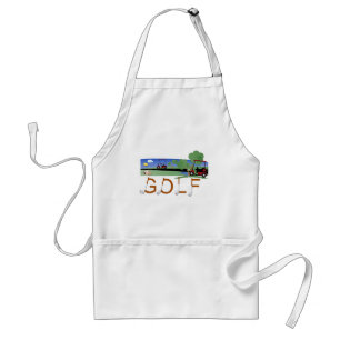 Golf with Golf Carts Adult Apron
