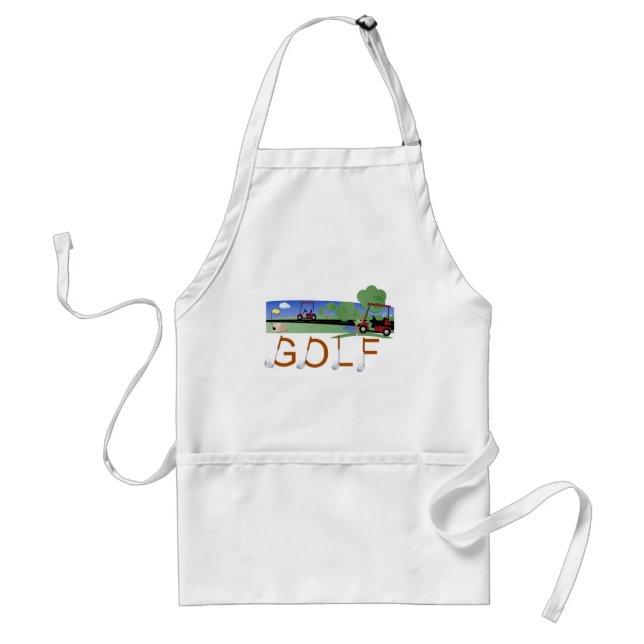 Golf with Golf Carts Adult Apron (Front)
