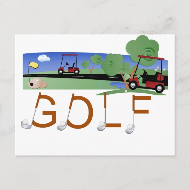 Golf With Golf Carts Tshirts and Gifts Postcard (Front)