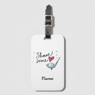 Golf with heart Share some Love    Luggage Tag