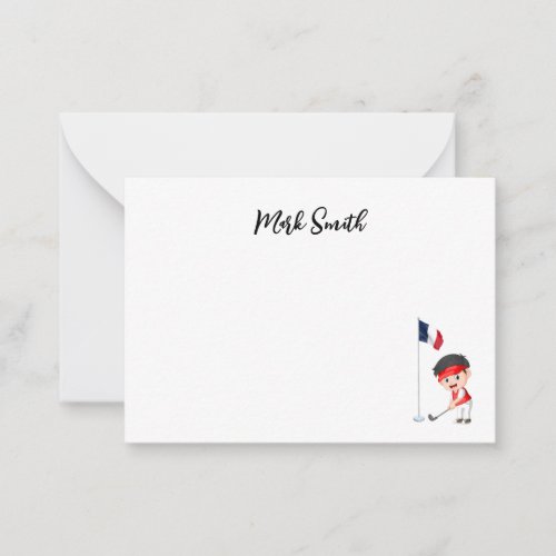 Golf with Name for French Golfer  Note Card