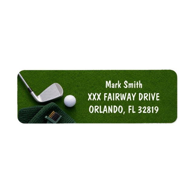 Golf with Name for golfer  Label (Front)