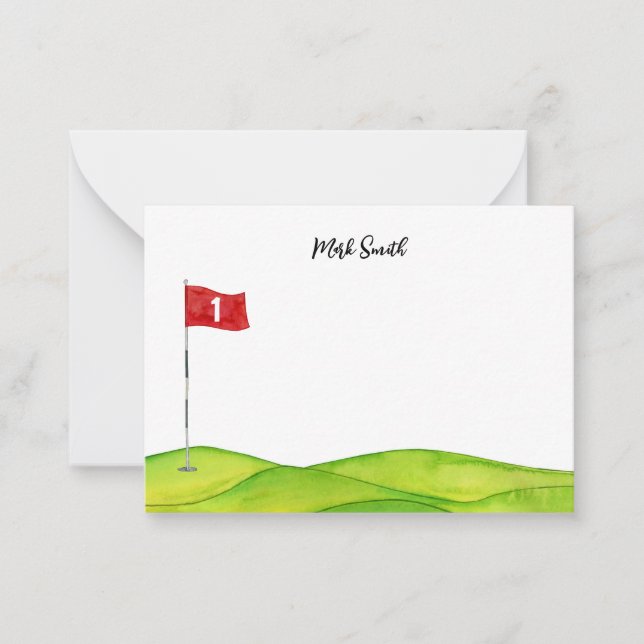 Golf with Name for golfer  Note Card (Front)