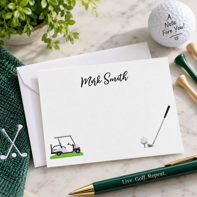 Golf with Name for golfer  Note Card (Creator Uploaded)