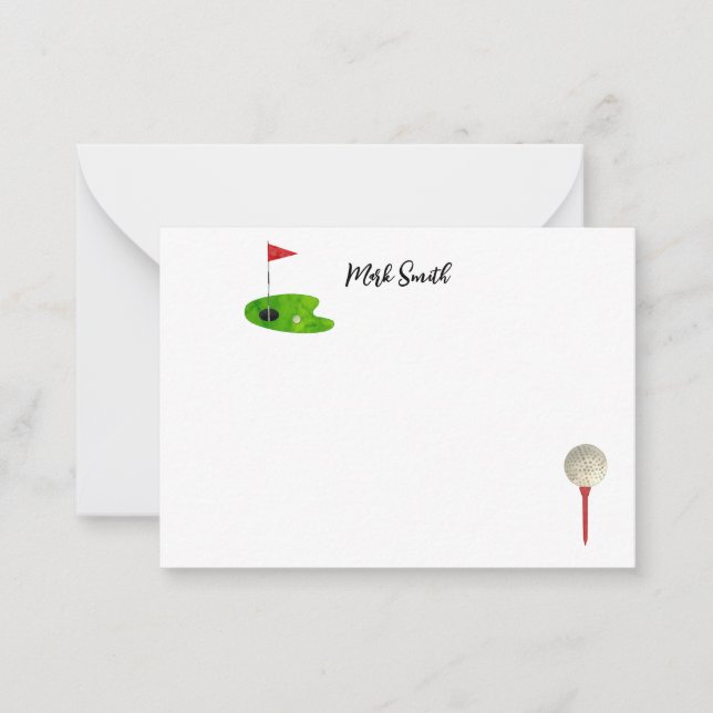 Golf with Name for golfer  Note Card (Front)
