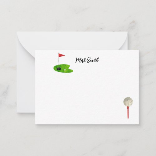 Golf with Name for golfer  Note Card
