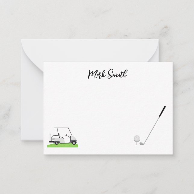 Golf with Name for golfer  Note Card (Front)