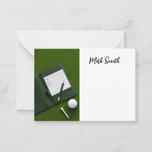 Golf with Name for golfer  Note Card (Front)