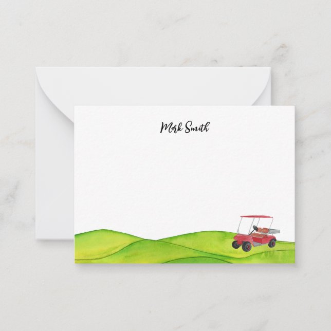 Golf with Name for golfer  Note Card (Front)