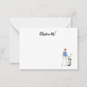 Personalized Golf Stationary Set for Women, Golf Notecard