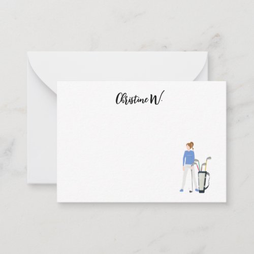 Golf with Name for woman golfer  Note Card