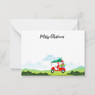 Golf with Name Merry Christmas Santa Claus Note Ca