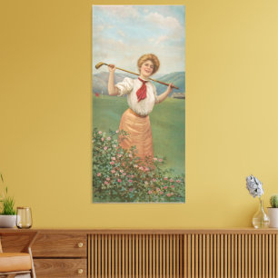 Golf woman canvas print