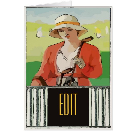 Golf, Woman, edit text Cards (Front)