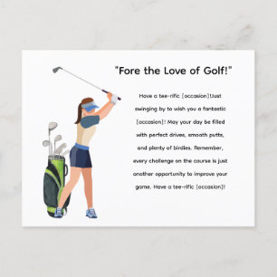 Golf Woman Golfer is Golfing Postcard