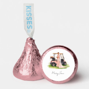 Golf woman golfer & pink cart Bachelorette party Hershey®'s Kisses®