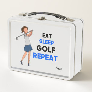 Golf Woman Golfing for Woman Golfer Metal Lunch Box
