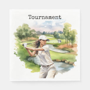 Golf Woman in golf course Napkins