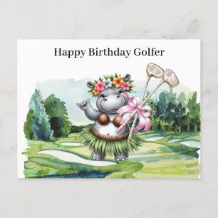 Golf woman is playing golf Birthday Hawaii Golfer Holiday Postcard