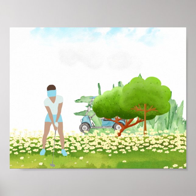 Golf woman is playing golf  poster (Front)