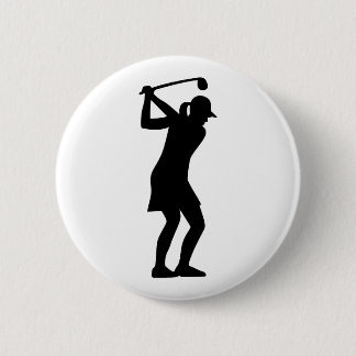Golf woman pinback button