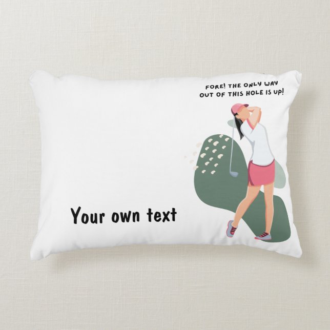 Golf Woman Player is Golfing   Accent Pillow (Front)