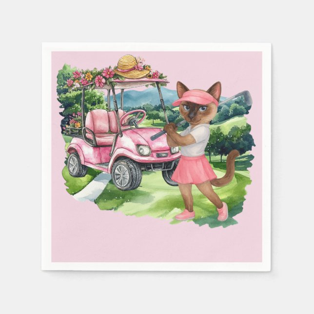 Golf Woman themed for LADY TOURNAMENT Napkins (Front)