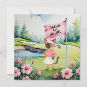 Golf Woman Tournament for  Siamese Cat Golfer Card