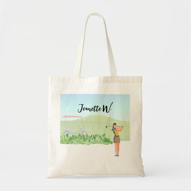 Golf Women golfer  stylish weekend bag or beach  (Front)