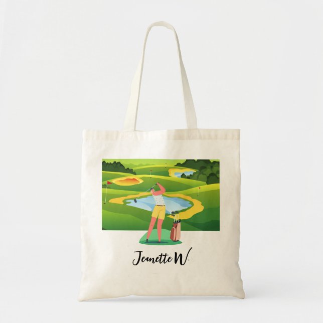 Golf Women golfer  Tote Bag (Front)