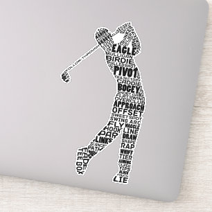 Golf Word Art, Golfing Typography Sticker