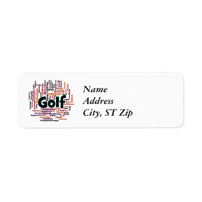 Golf Word Cloud Label (Front)