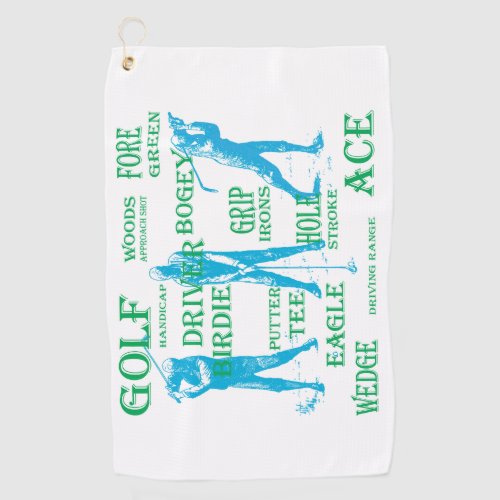 Golf Words Golfer Golf Towel