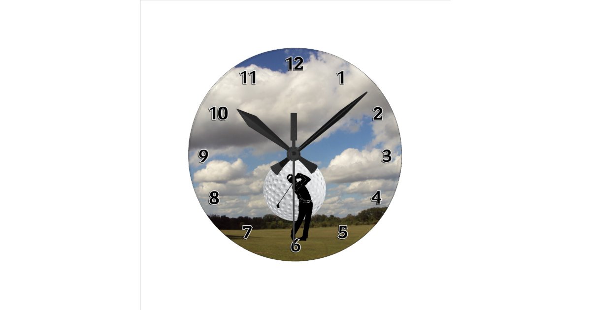 Golf World Round Clock | Zazzle