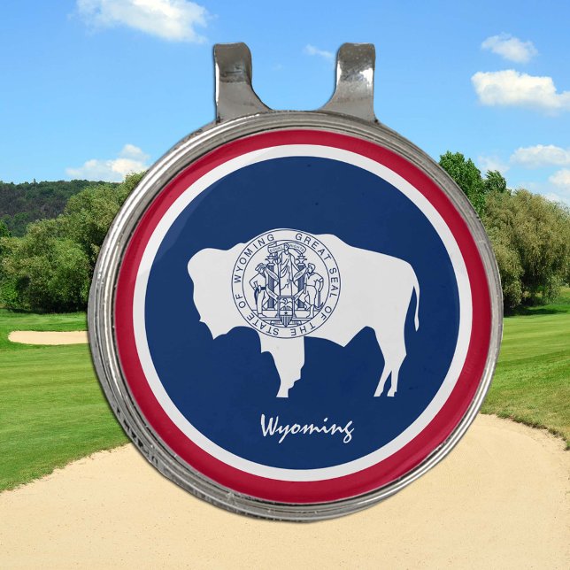 Golf Wyoming & Wyoming Flag Hat clip /Ball Marker (Creator Uploaded)