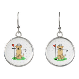Golf Yellow Lab Labrador Retriever Dog (yel 3) Earrings