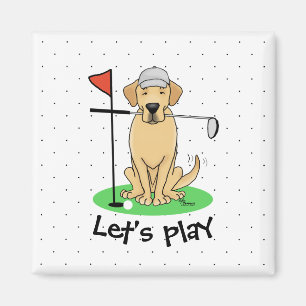 Golf Yellow Lab Labrador Retriever Dog (yel 3) Magnet