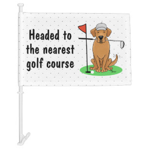 Golf Yellow Lab Labrador Retriever Dog(yellow 5) Car Flag