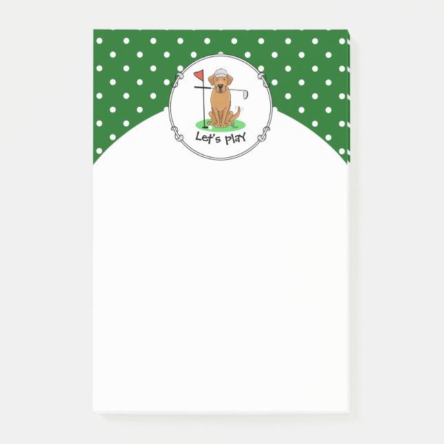 Golf Yellow Lab Labrador Retriever Dog(yellow 5) Post-it Notes (Front)