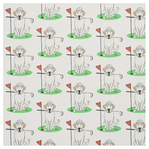 Golf Yellow Labrador Retriever Dog - Cute Fabric