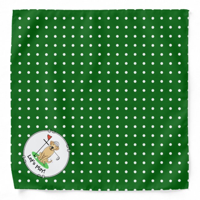 Golf Yellow Labrador Retriever (yel 3) Cute Dog Bandana (Front)