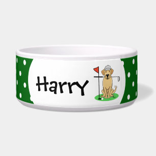 Golf Yellow Labrador Retriever (yel 3) Cute Dog Bowl