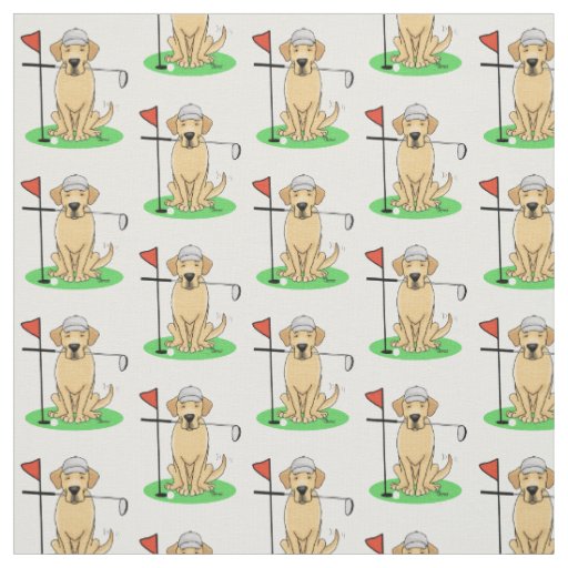 Golf Yellow Labrador Retriever (yel 3) Dog - Cute Fabric