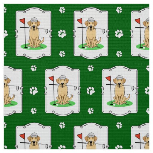Golf Yellow Labrador Retriever (yel 3) Dog - Cute Fabric
