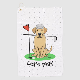 Golf Yellow Labrador Retriever (yel 3) Dog - Cute Golf Towel