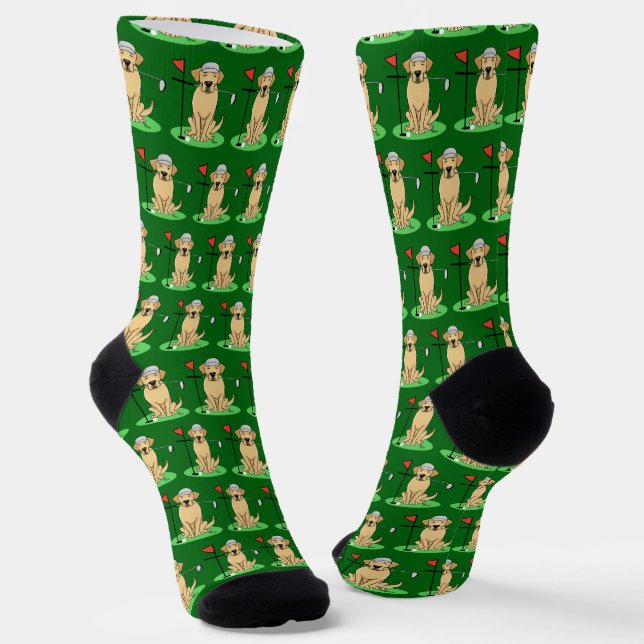Golf Yellow Labrador Retriever (yel 3) Dog - Cute Socks (Angled)