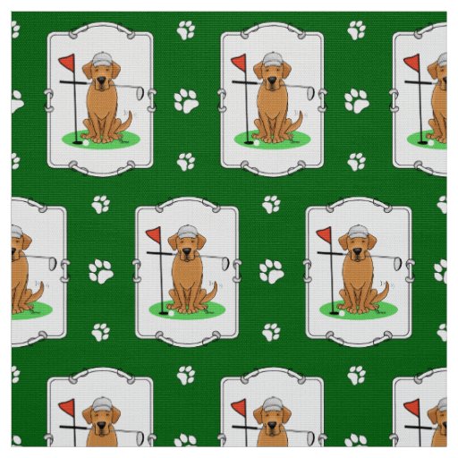 Golf Yellow Labrador Retriever (yel 5) Dog - Cute Fabric