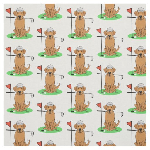 Golf Yellow Labrador Retriever (yel 5) Dog - Cute Fabric