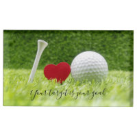 Golf your target is your goal golf ball with love place card holder