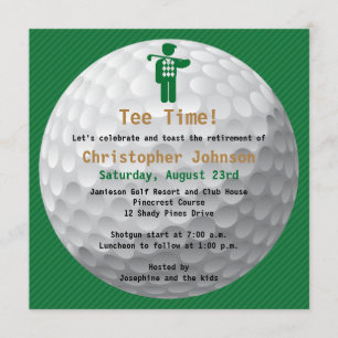 Golfball Green Golf Retirement Party Invitation